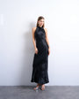 Topshop high neck cowl maxi dress in black