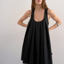 Topshop full hem pleated mini sundress in black