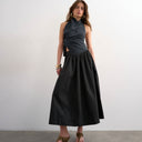 Topshop Maxirock mit tiefer Taille in Schwarz