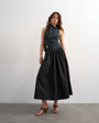Topshop drop waist saloon maxi skirt in black