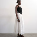 Topshop lace hem full circle maxi skirt in ivory