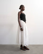 Topshop lace hem full circle maxi skirt in ivory