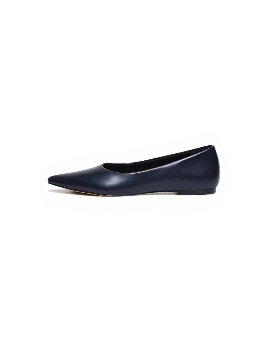 Topshop Ace point toe flat shoe in black