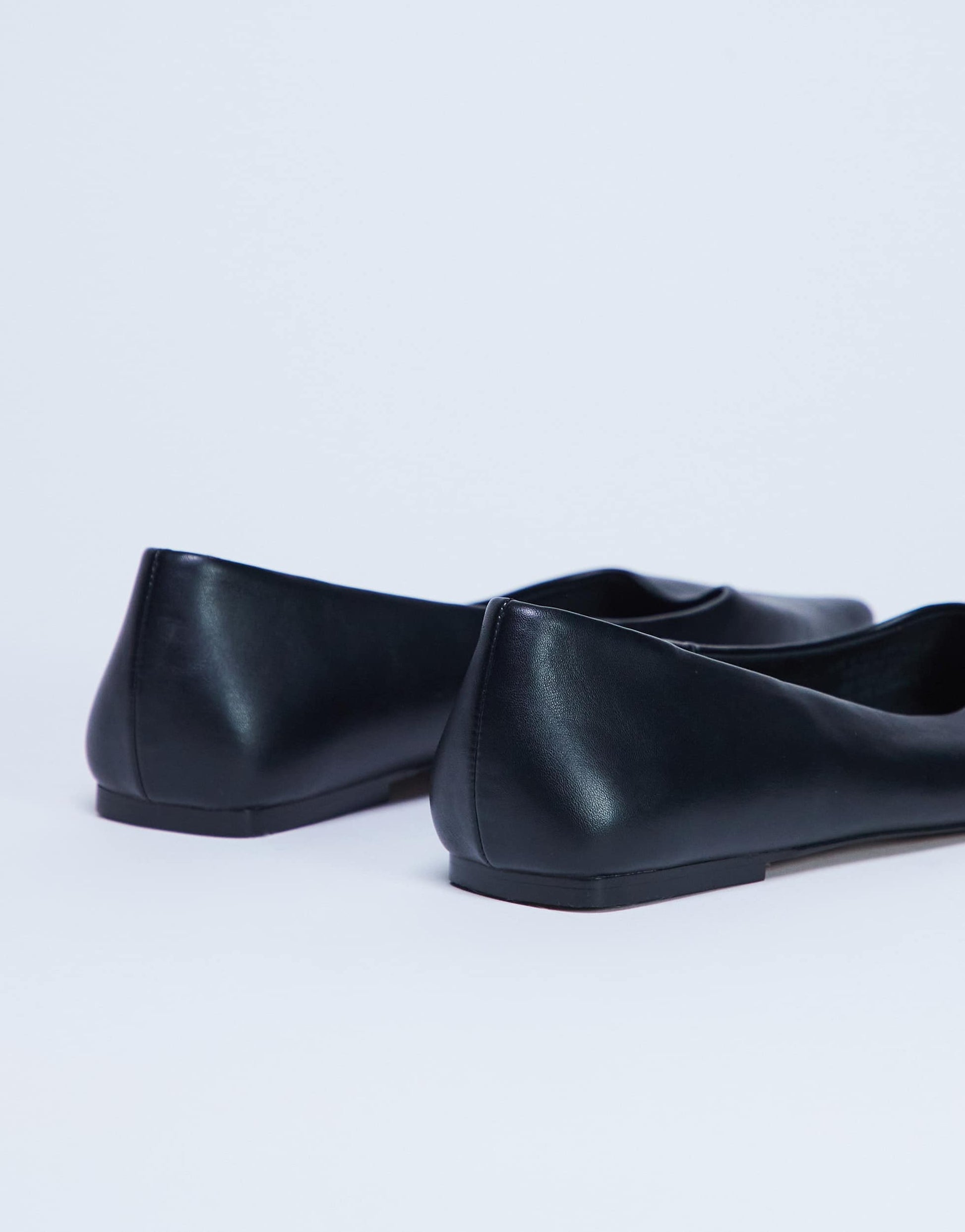 Topshop Ace point toe flat shoe in black