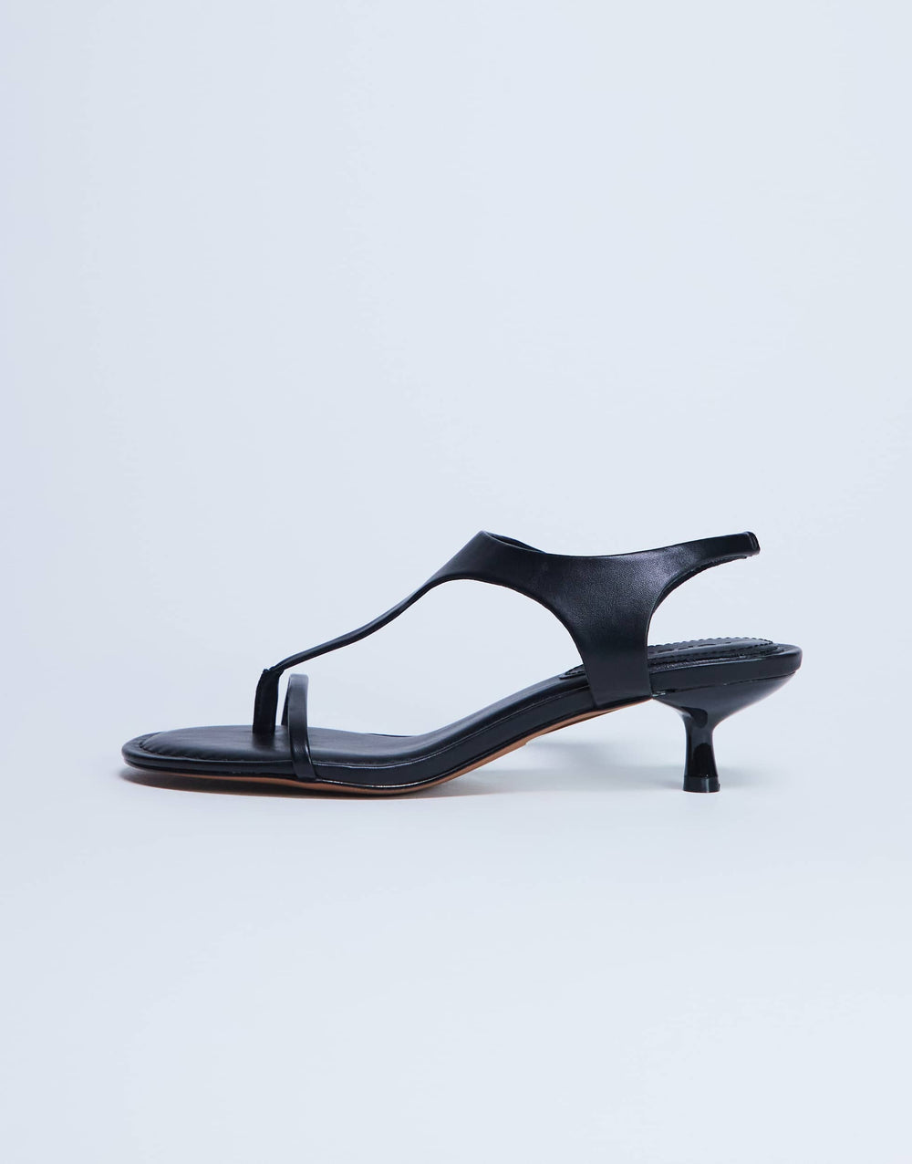 Topshop Amber toe thong mid heel in black