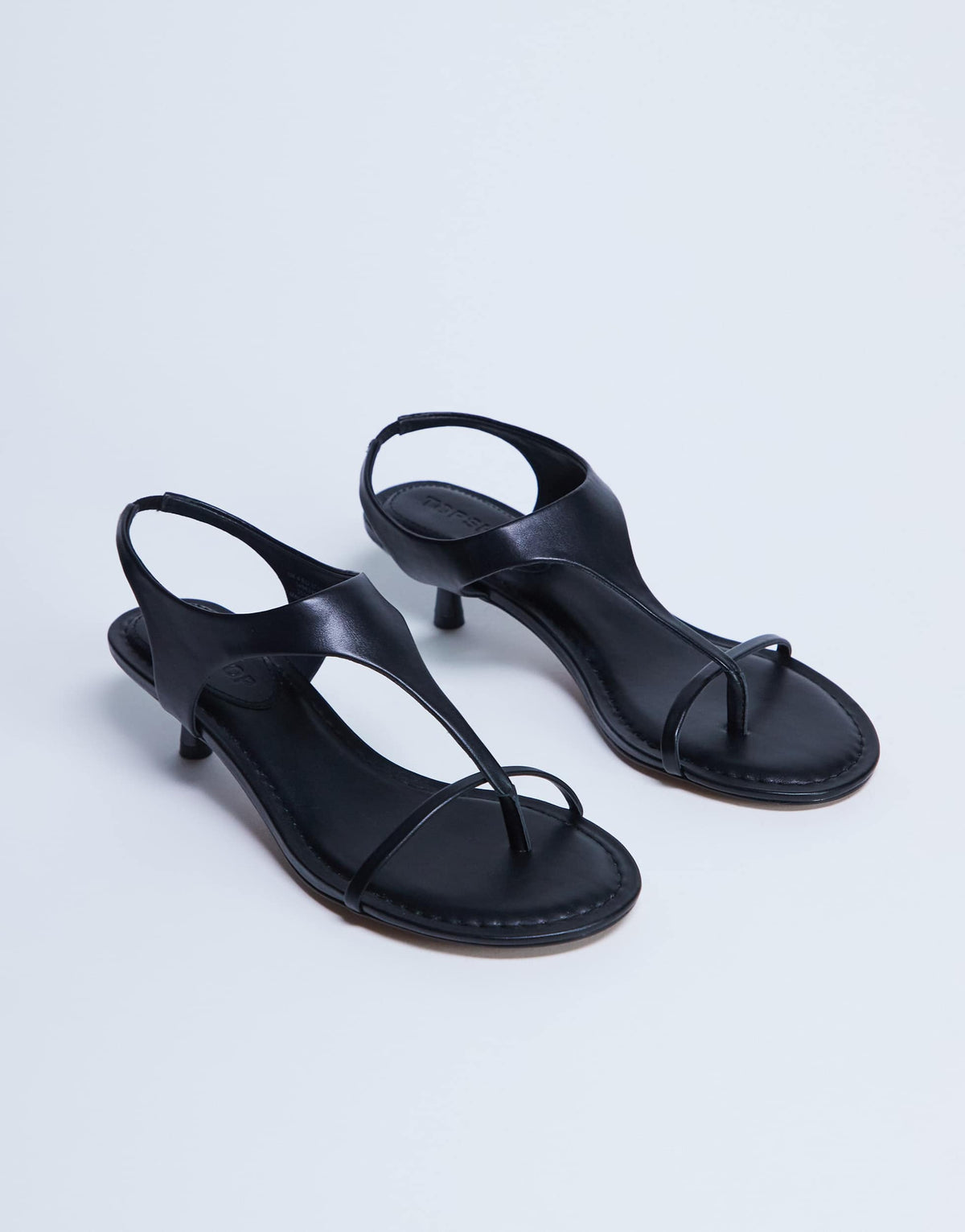 Topshop Amber toe thong mid heel in black