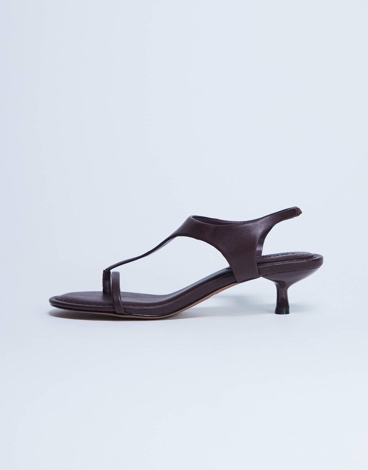 Topshop Amber toe thong mid heel in burgundy