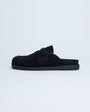 Topshop Addie real suede mule loafer in black