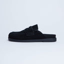 Topshop Addie real suede mule loafer in black