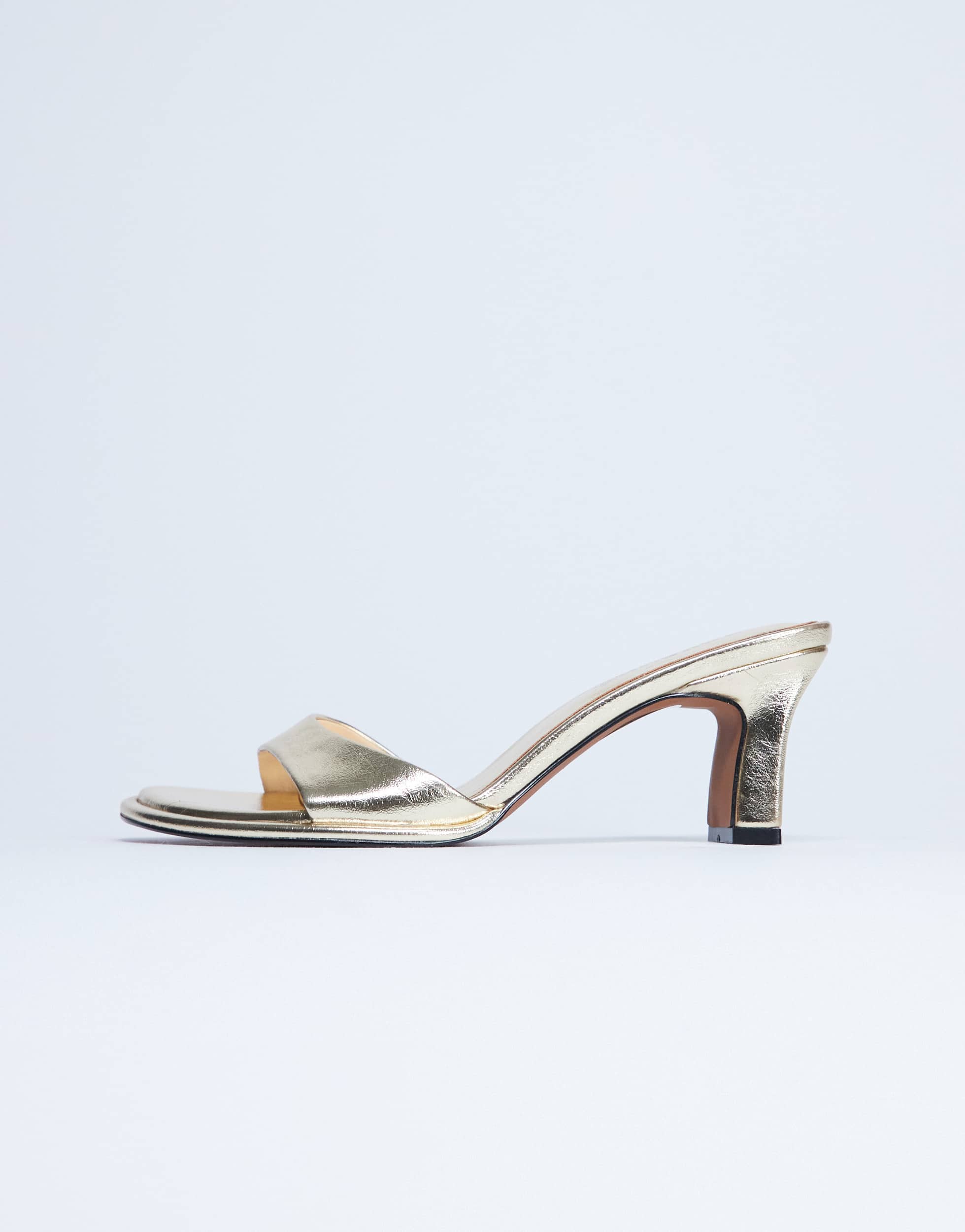 Topshop Ari mule mid heeled sandal in gold