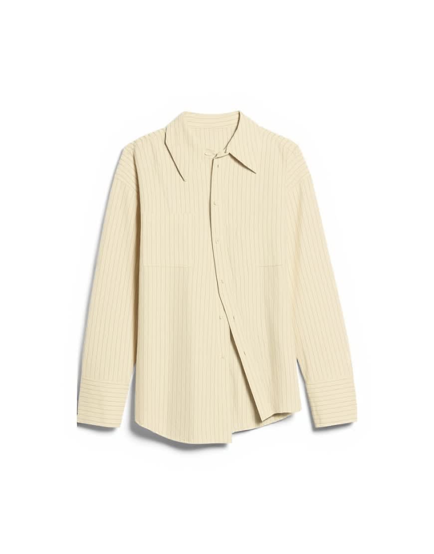 Topshop asymmetric placket shirt in yellow stripe