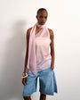 Topshop halter scarf detail top in lilac