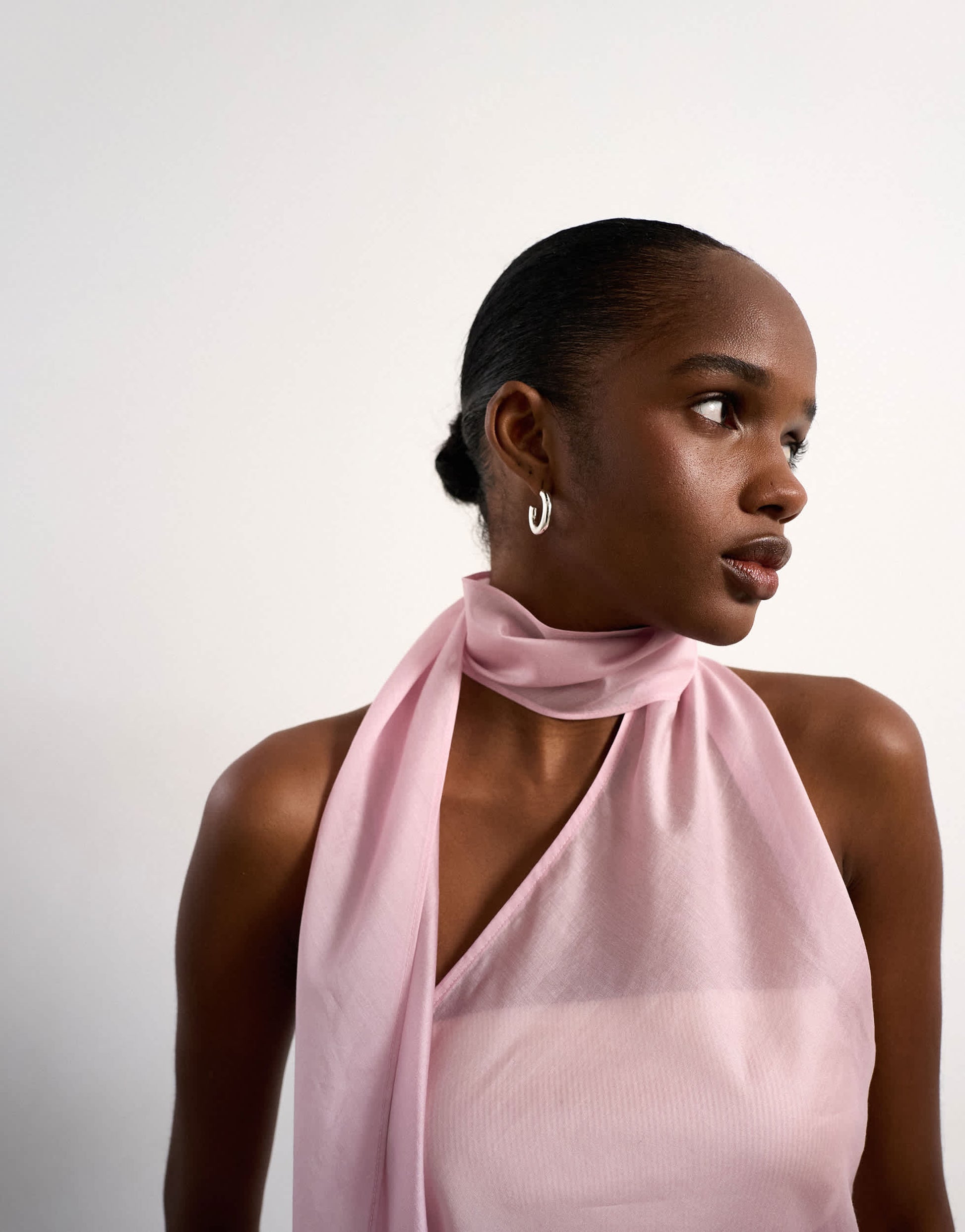 Topshop halter scarf detail top in lilac