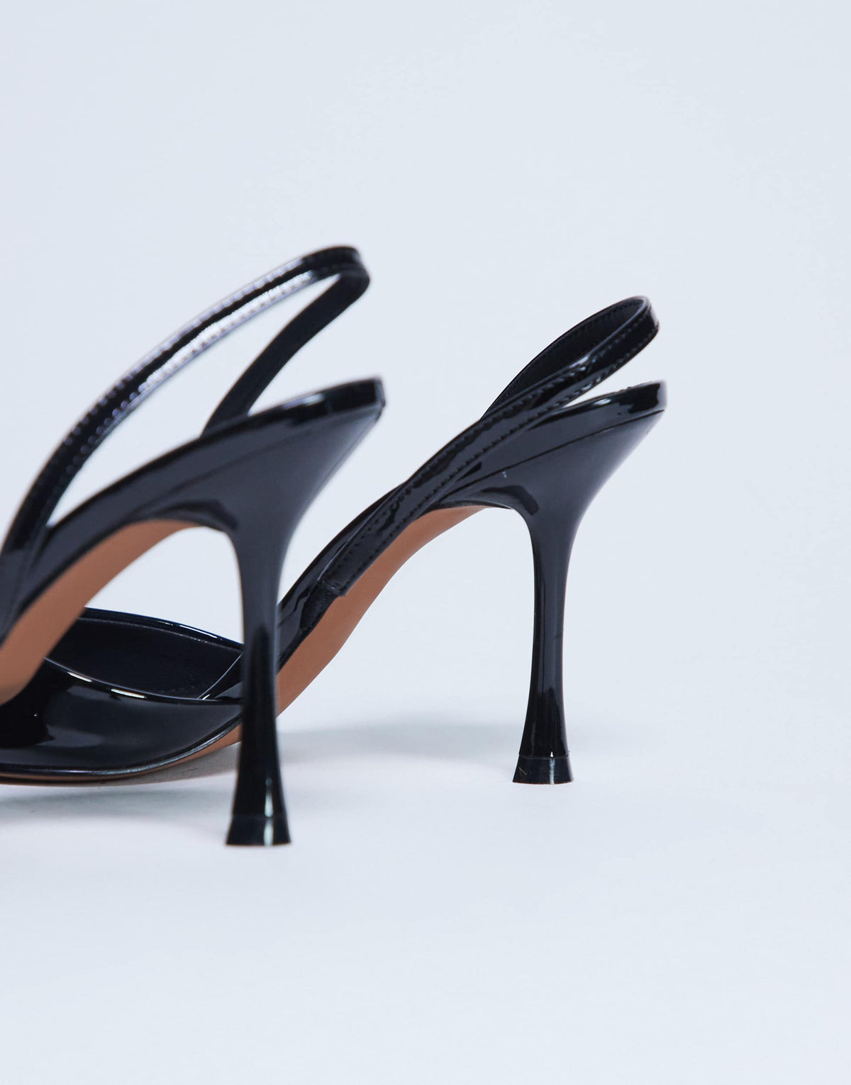 Topshop Angel high heeled court shoe in black patent