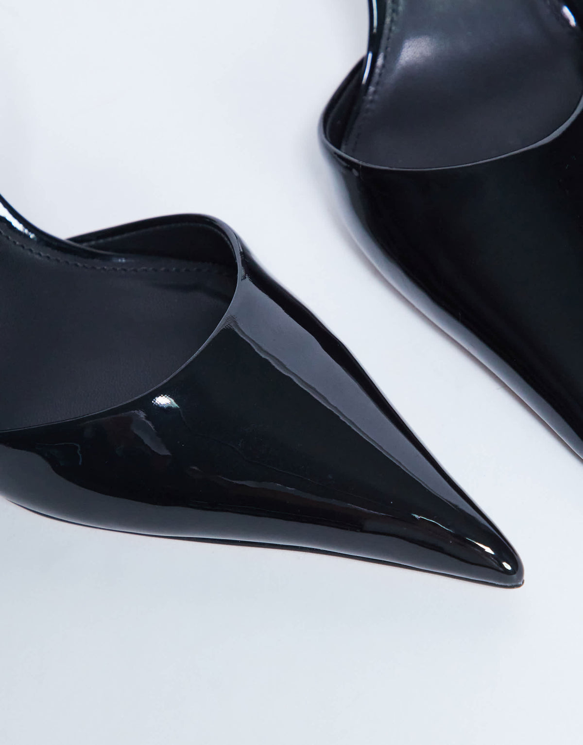 Topshop Angel high heeled court shoe in black patent