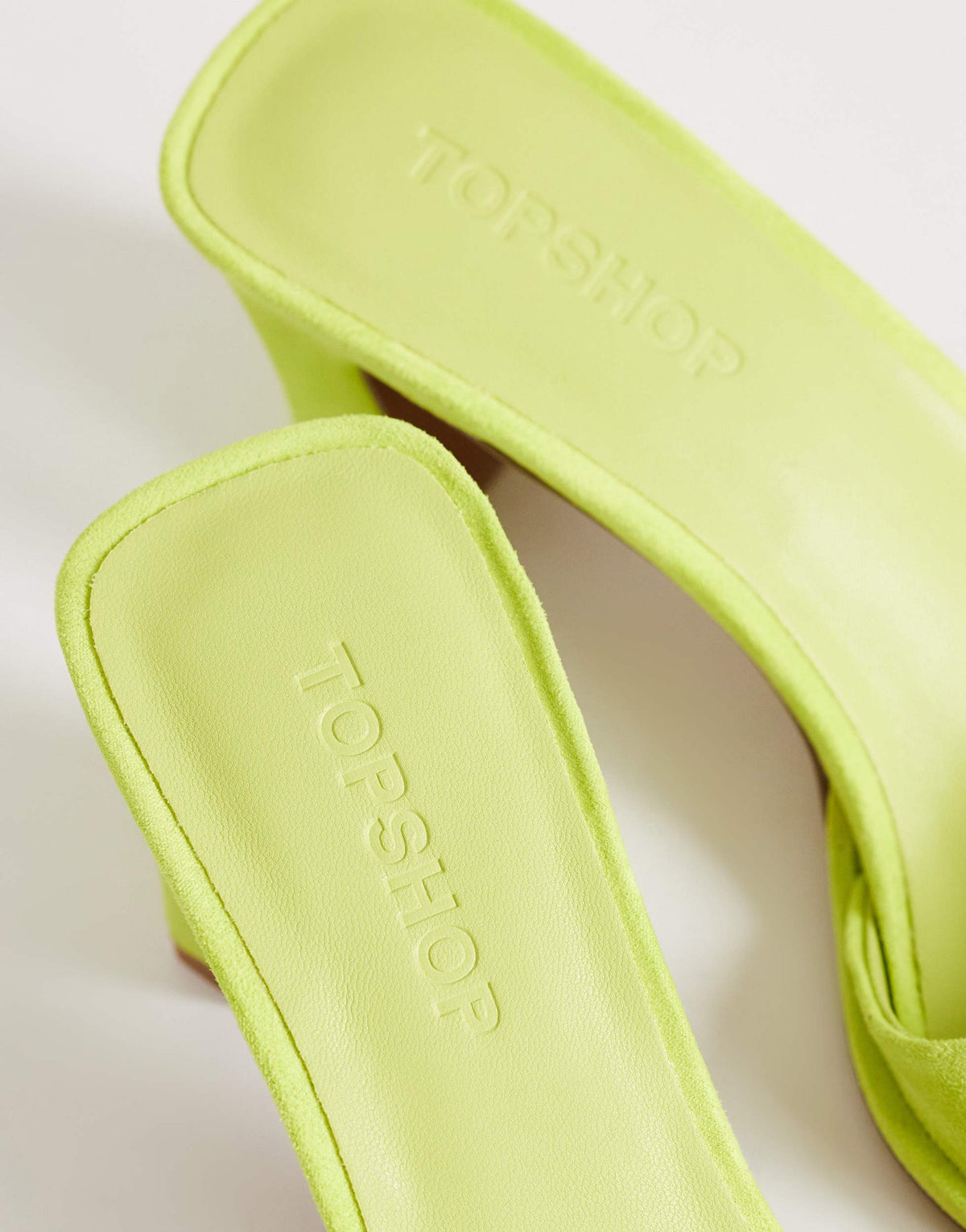 Topshop Ari mule mid heeled sandal in lime