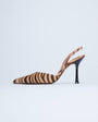 Topshop Angel high heeled court shoe in tiger print hair on real leather