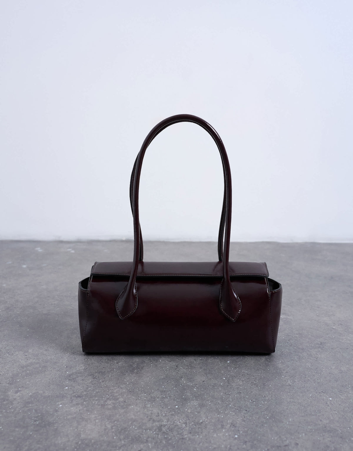 Topshop Sally folded bag in burgundy