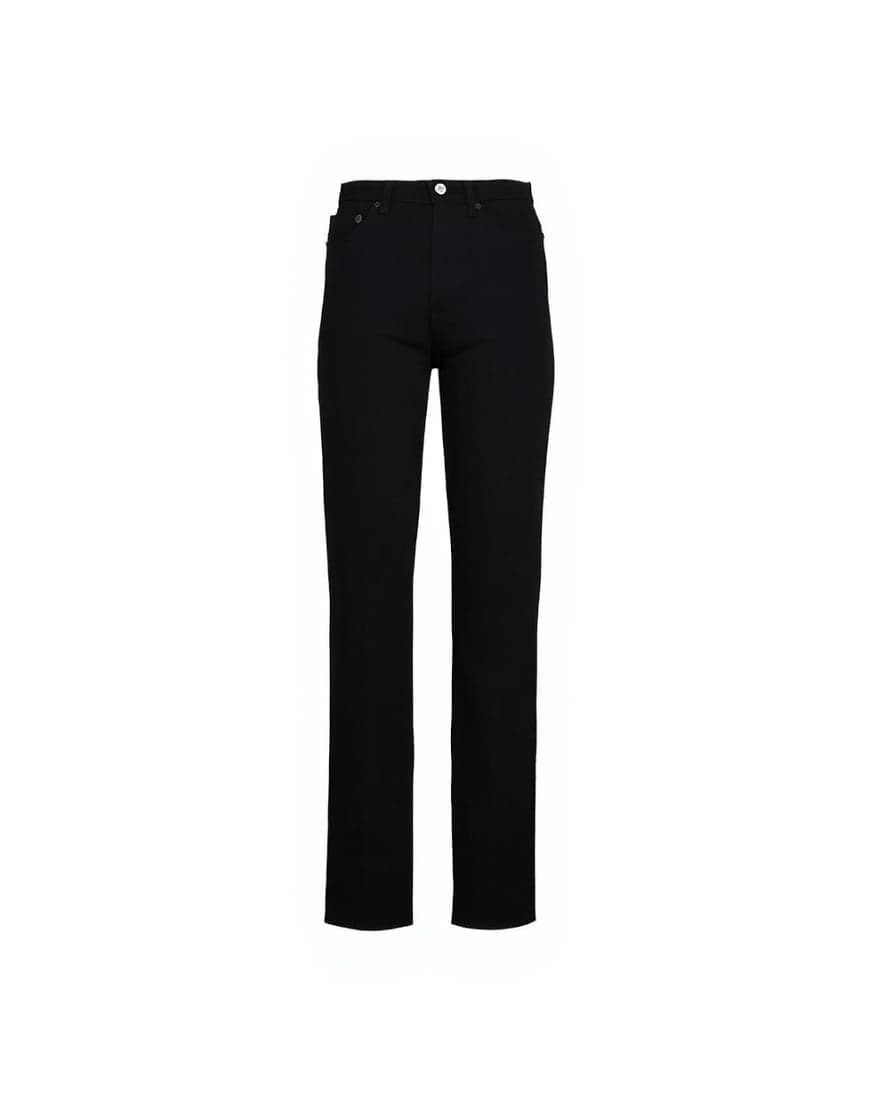 Topshop Dree high rise slim straight leg jean in black