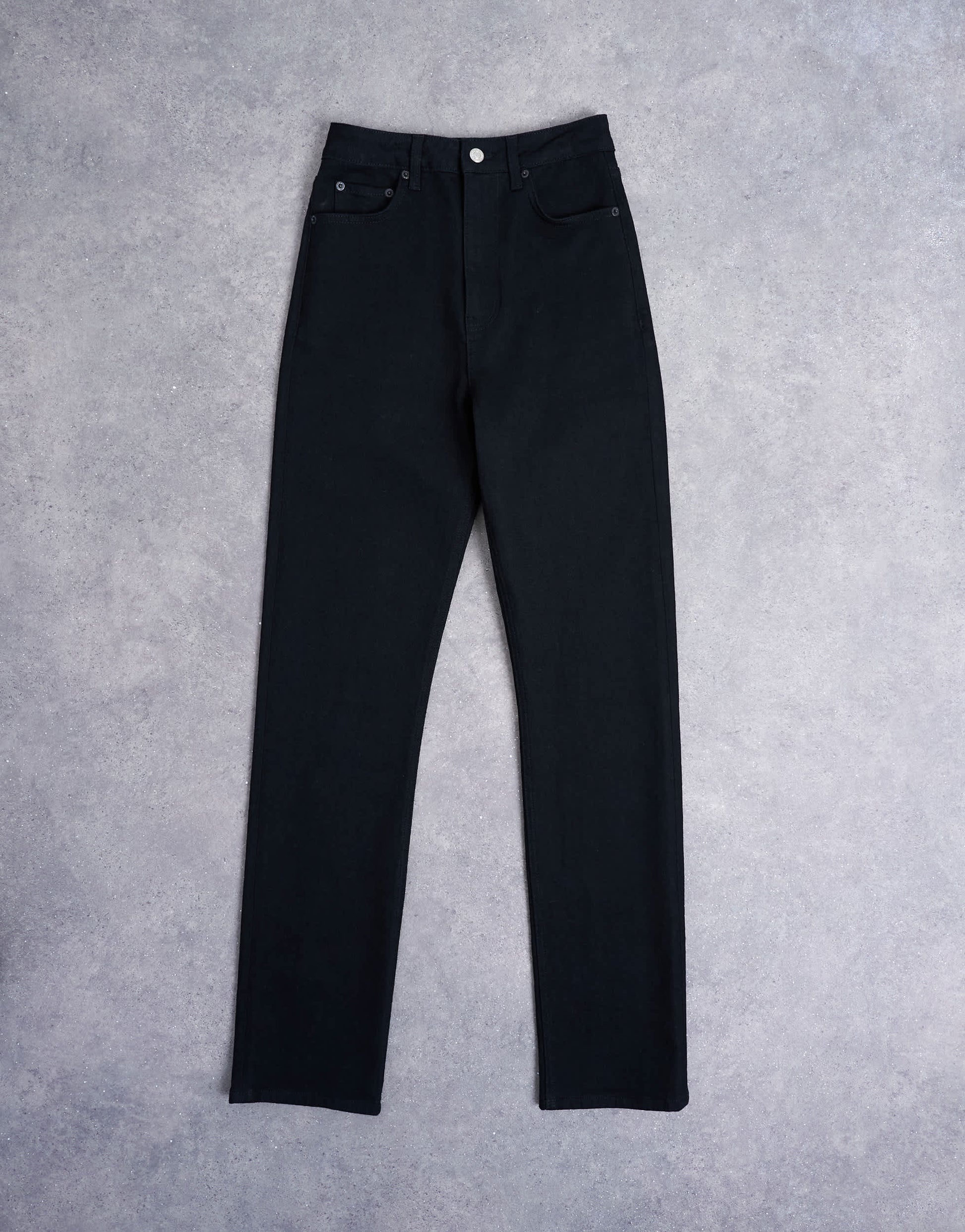Topshop Dree high rise slim straight leg jean in black