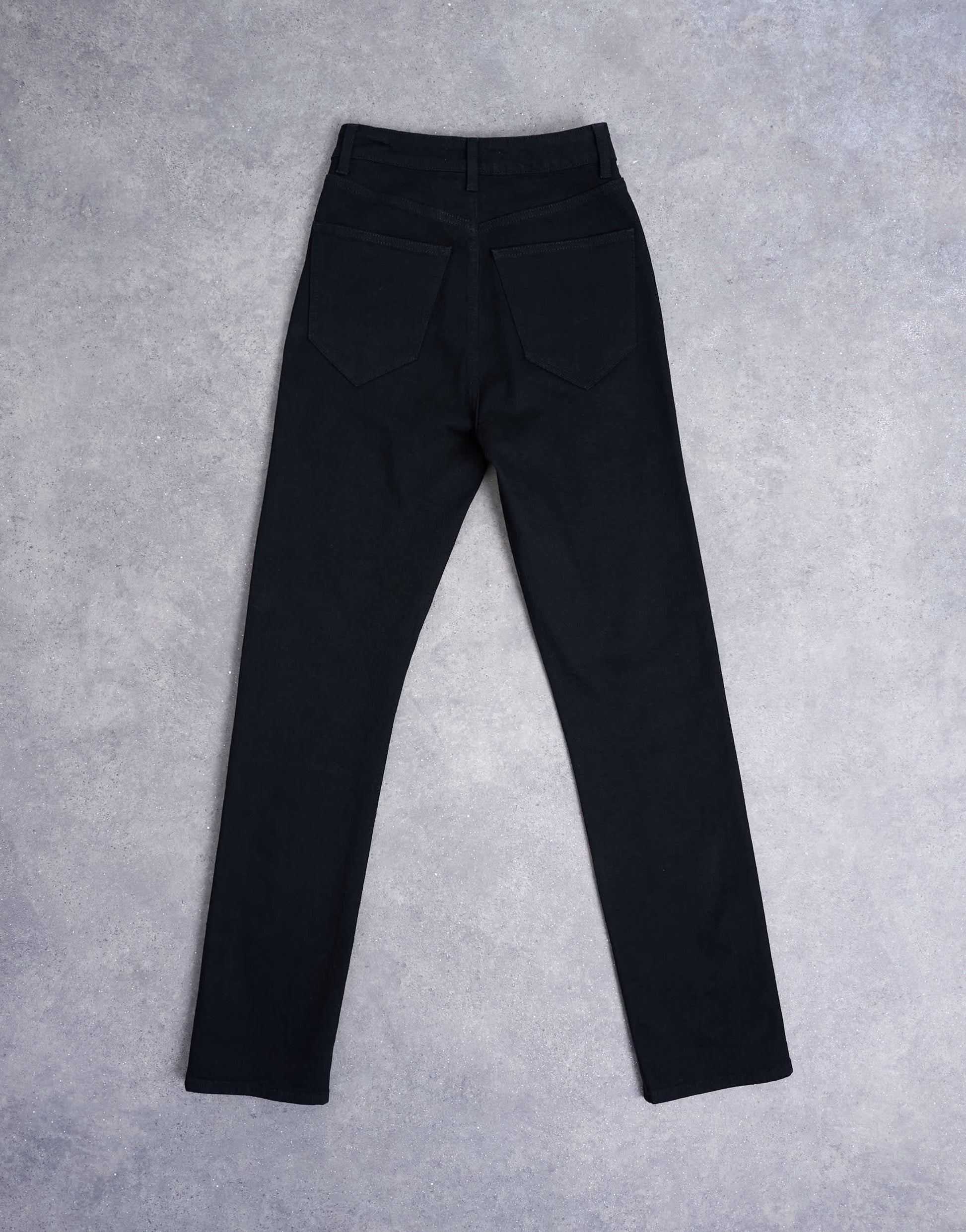 Topshop Dree high rise slim straight leg jean in black