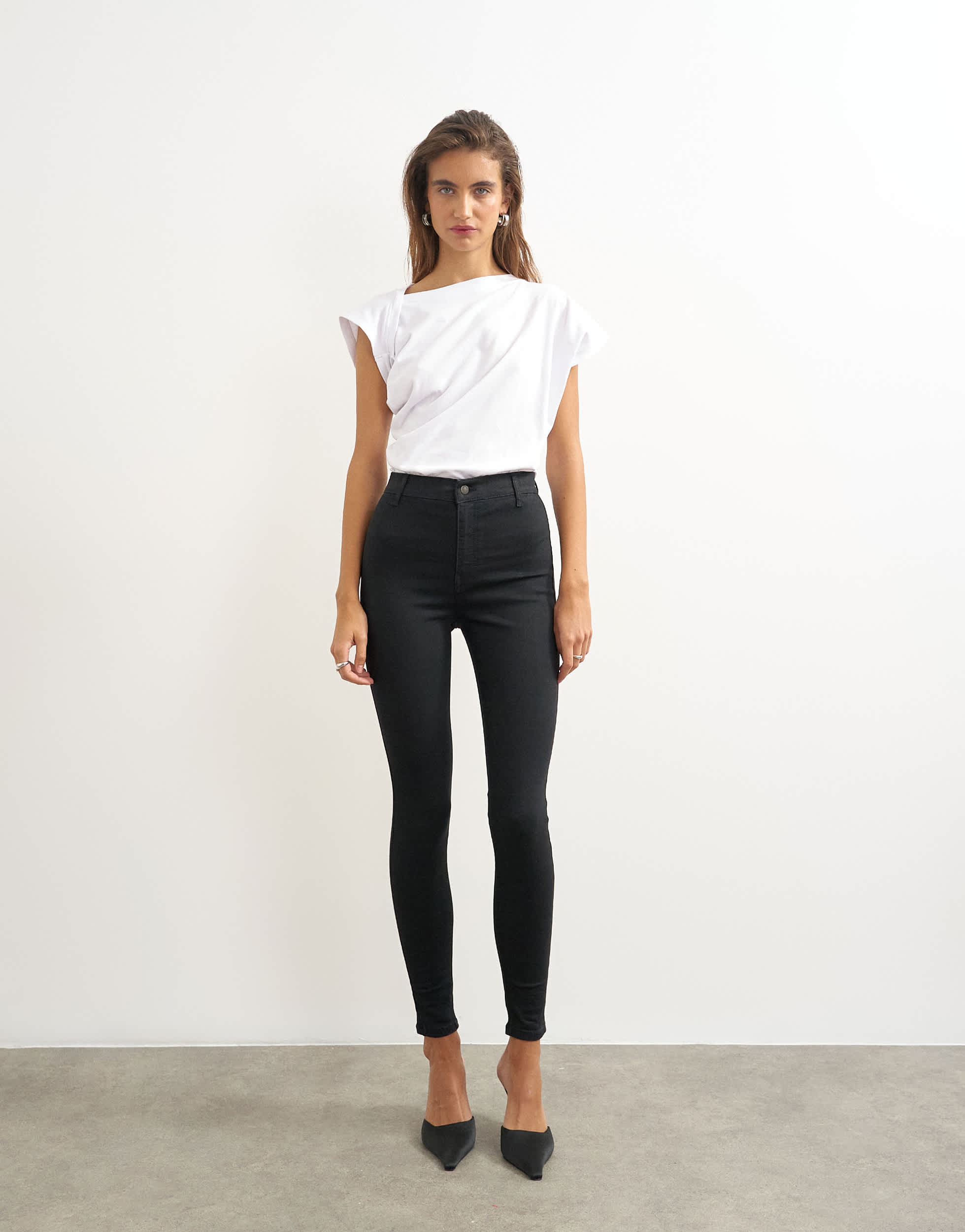 Topshop Joni high rise skinny jean in black