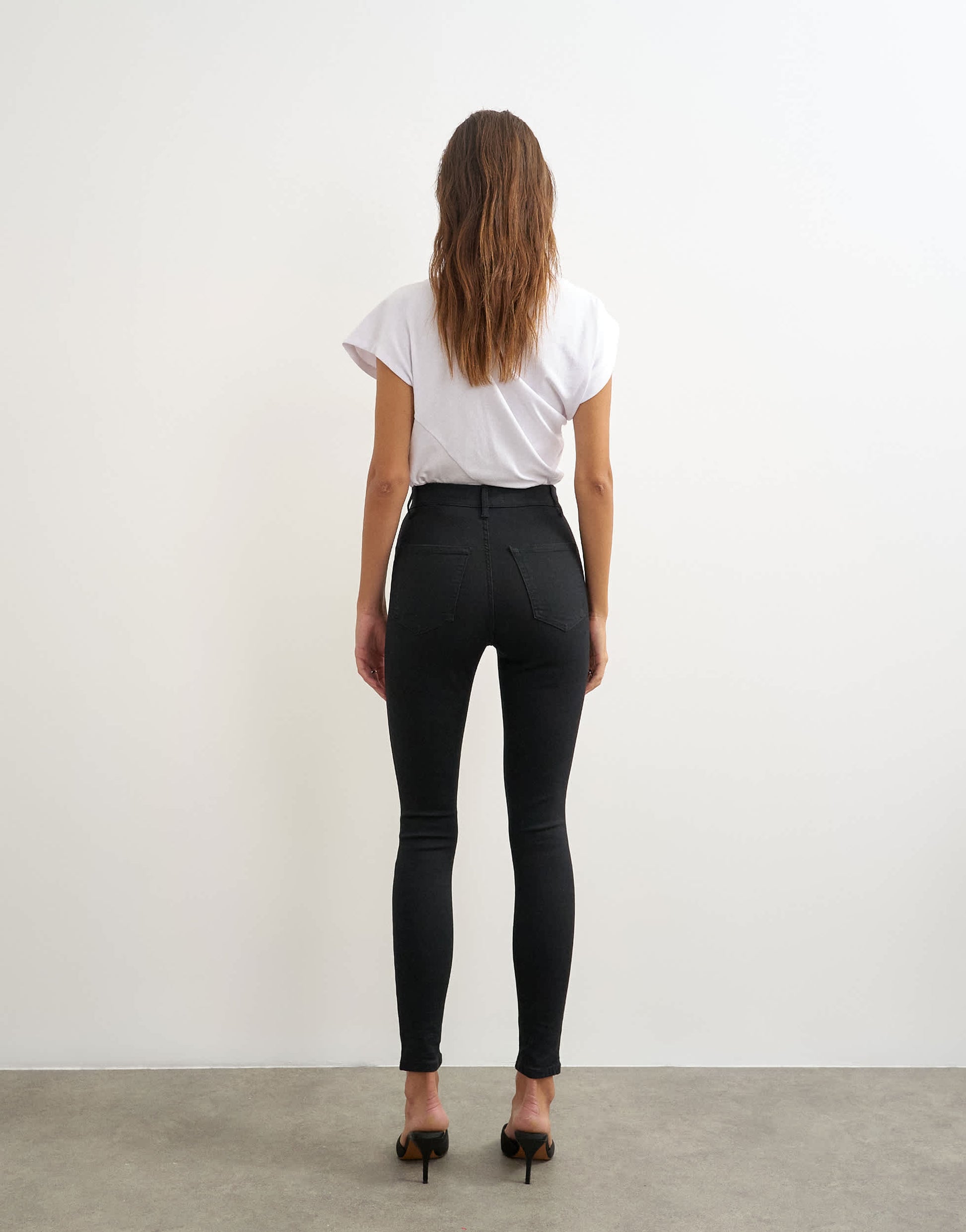 Topshop Joni high rise skinny jean in black