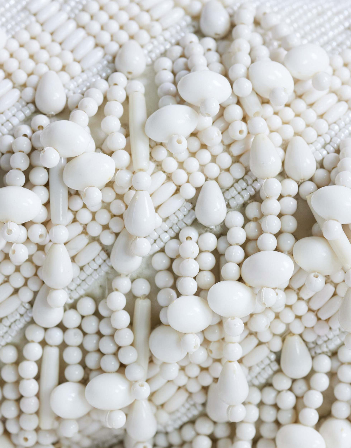 Topshop Garison small bead and embellished clutch in white