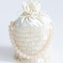 Topshop Georgie small embellished grab bucket bag in ivory