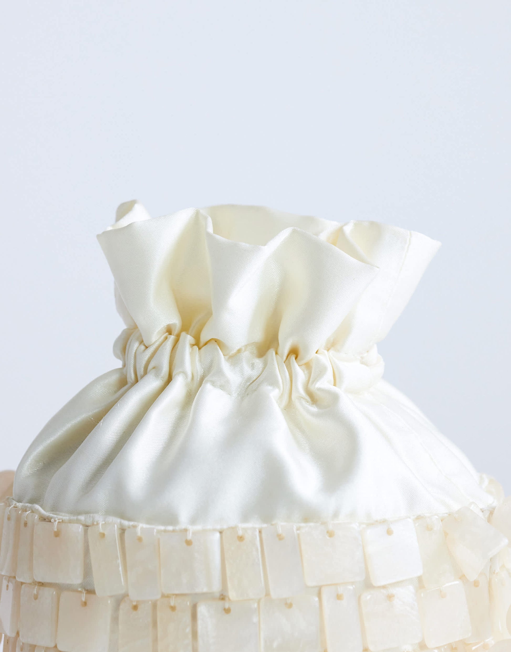 Topshop Georgie small embellished grab bucket bag in ivory