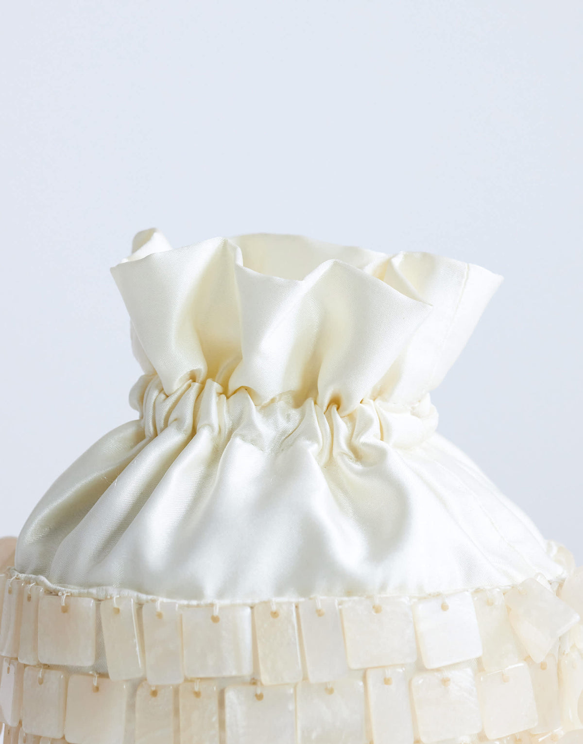 Topshop Georgie small embellished grab bucket bag in ivory