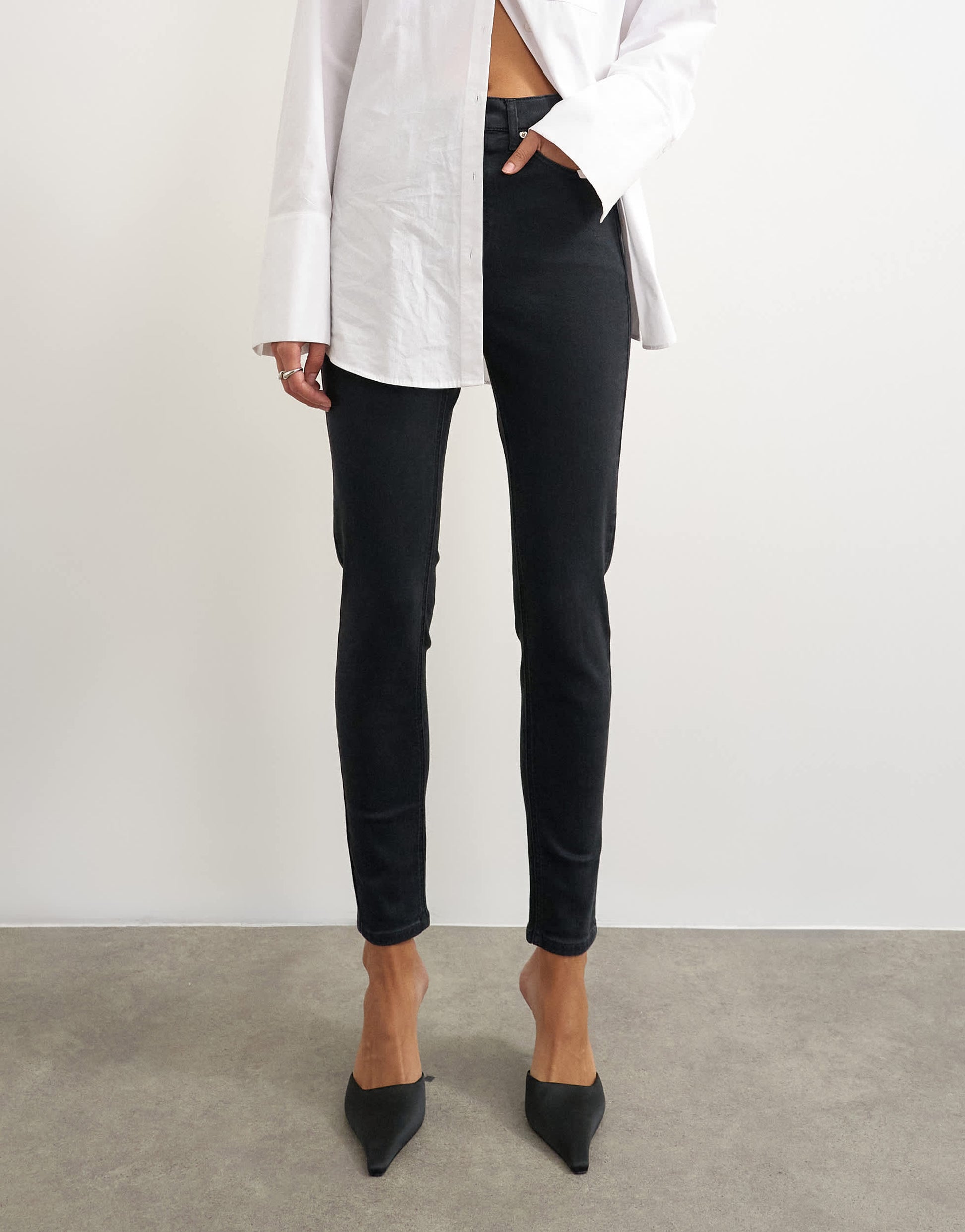 Topshop Jamie high rise skinny jean in black
