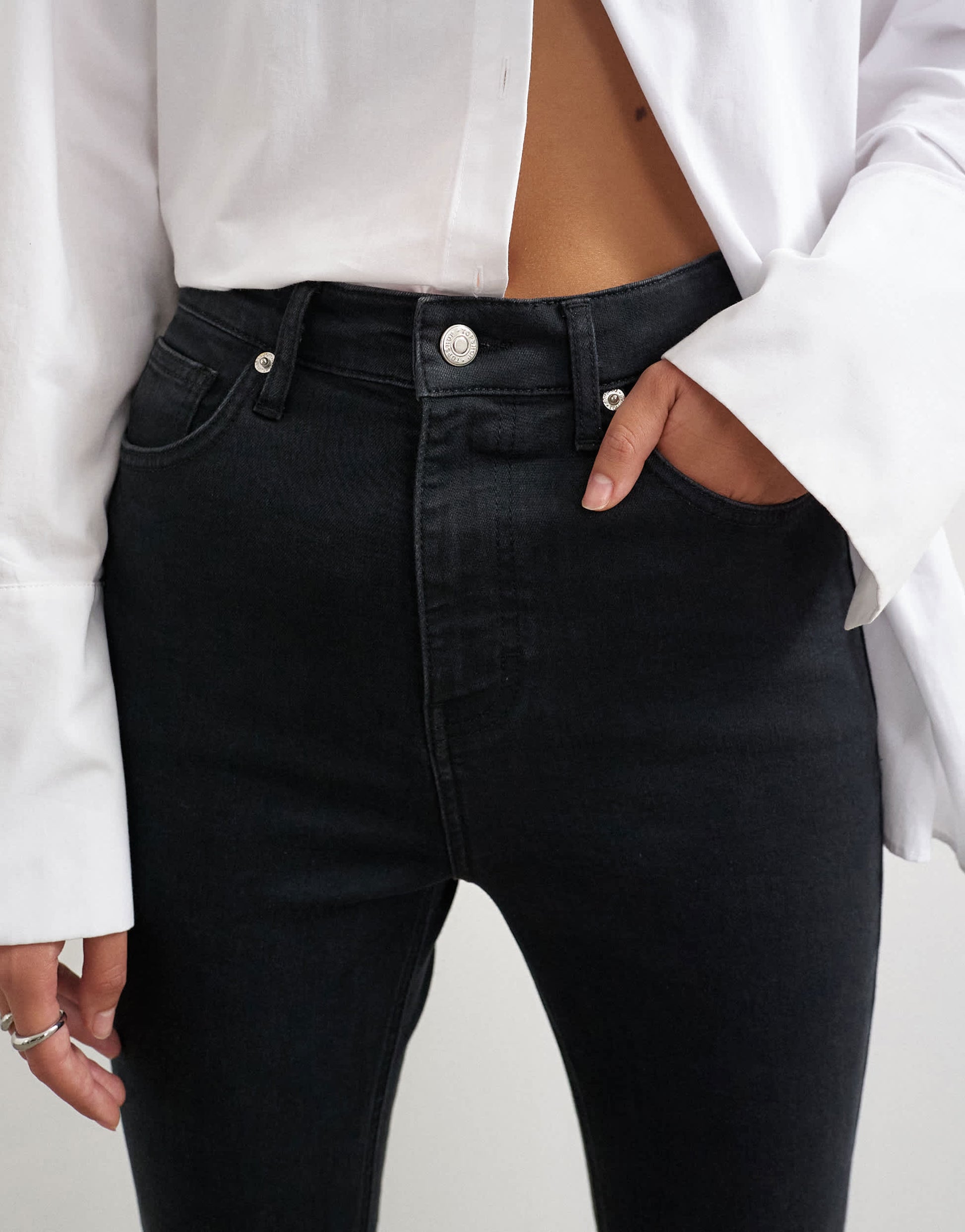 Topshop Jamie high rise skinny jean in black