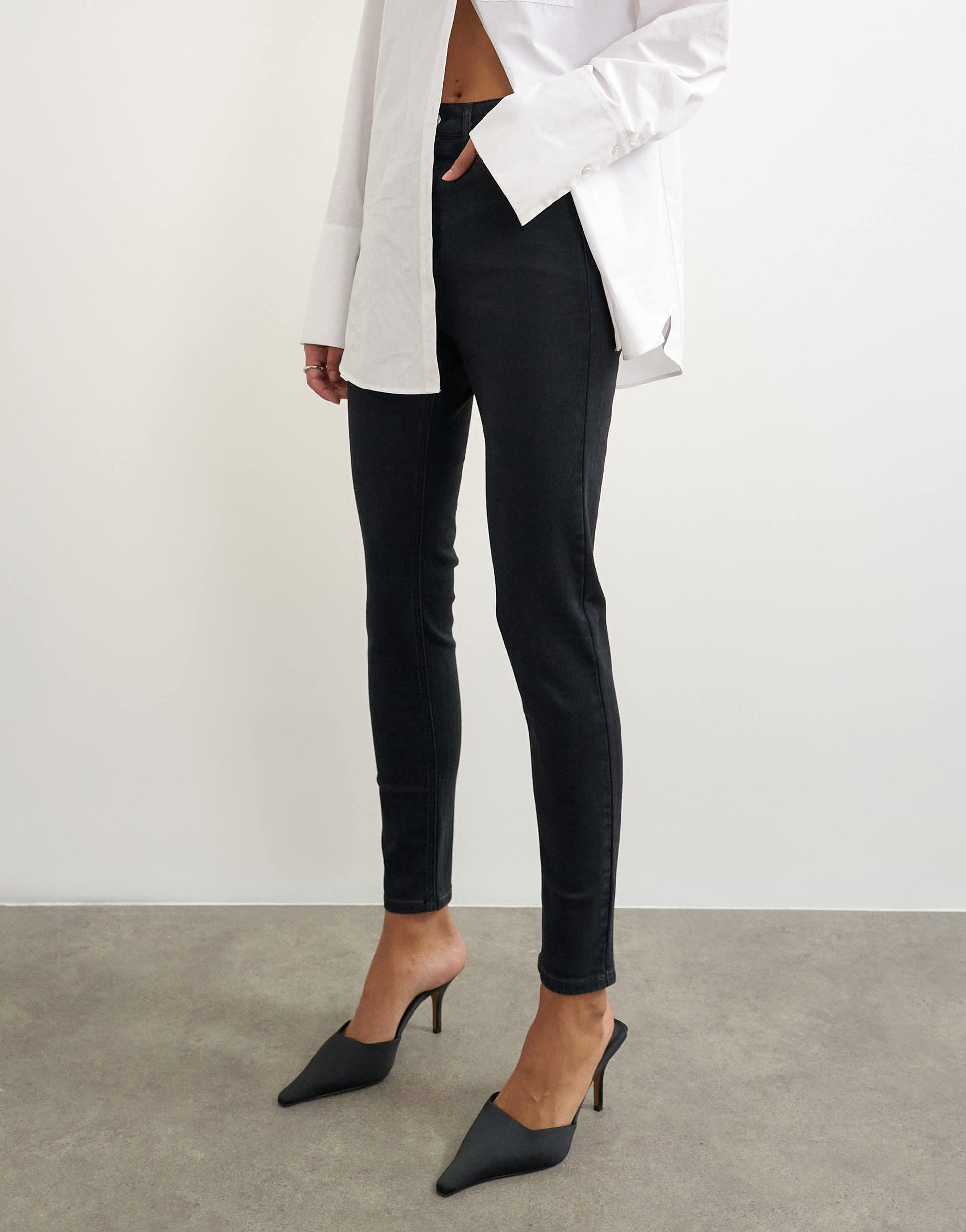 Topshop Jamie high rise skinny jean in black