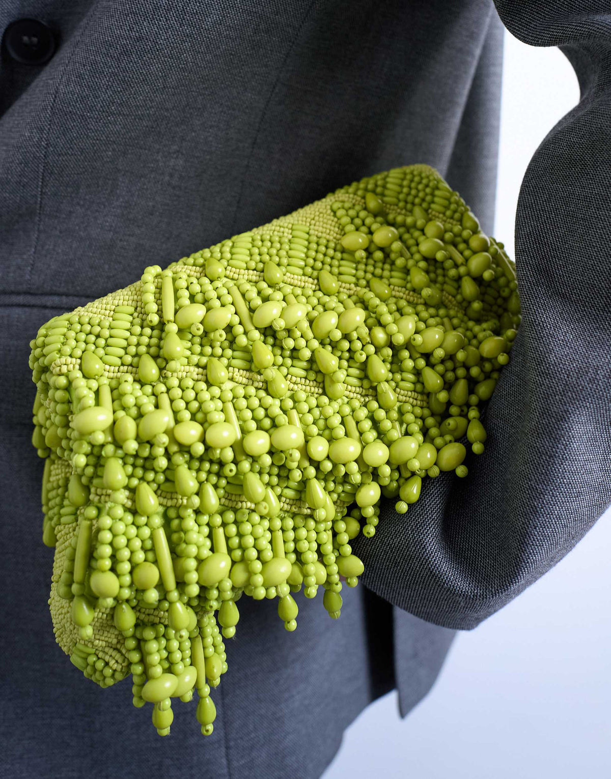 Topshop Garison bead and embellished clutch in green