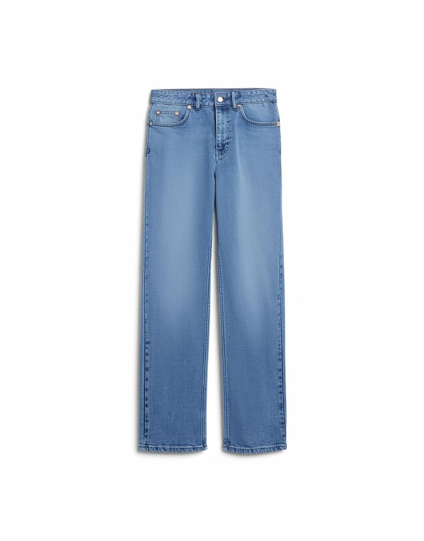 Topshop Orson mid rise comfort straight jean in bleach