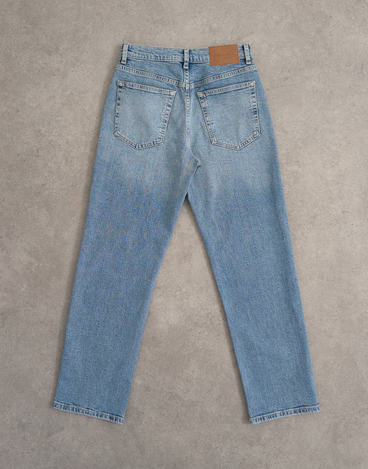 Topshop mid rise comfort straight jean in bleach