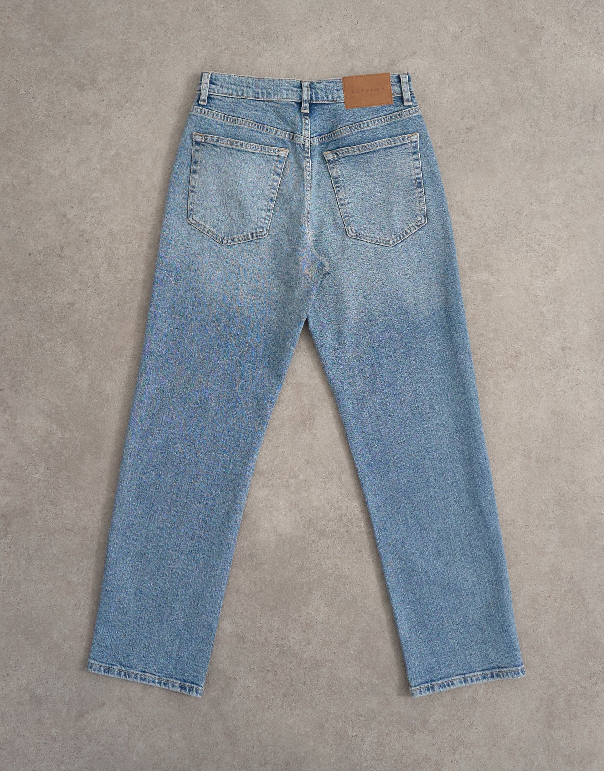 Topshop Orson mid rise comfort straight jean in bleach
