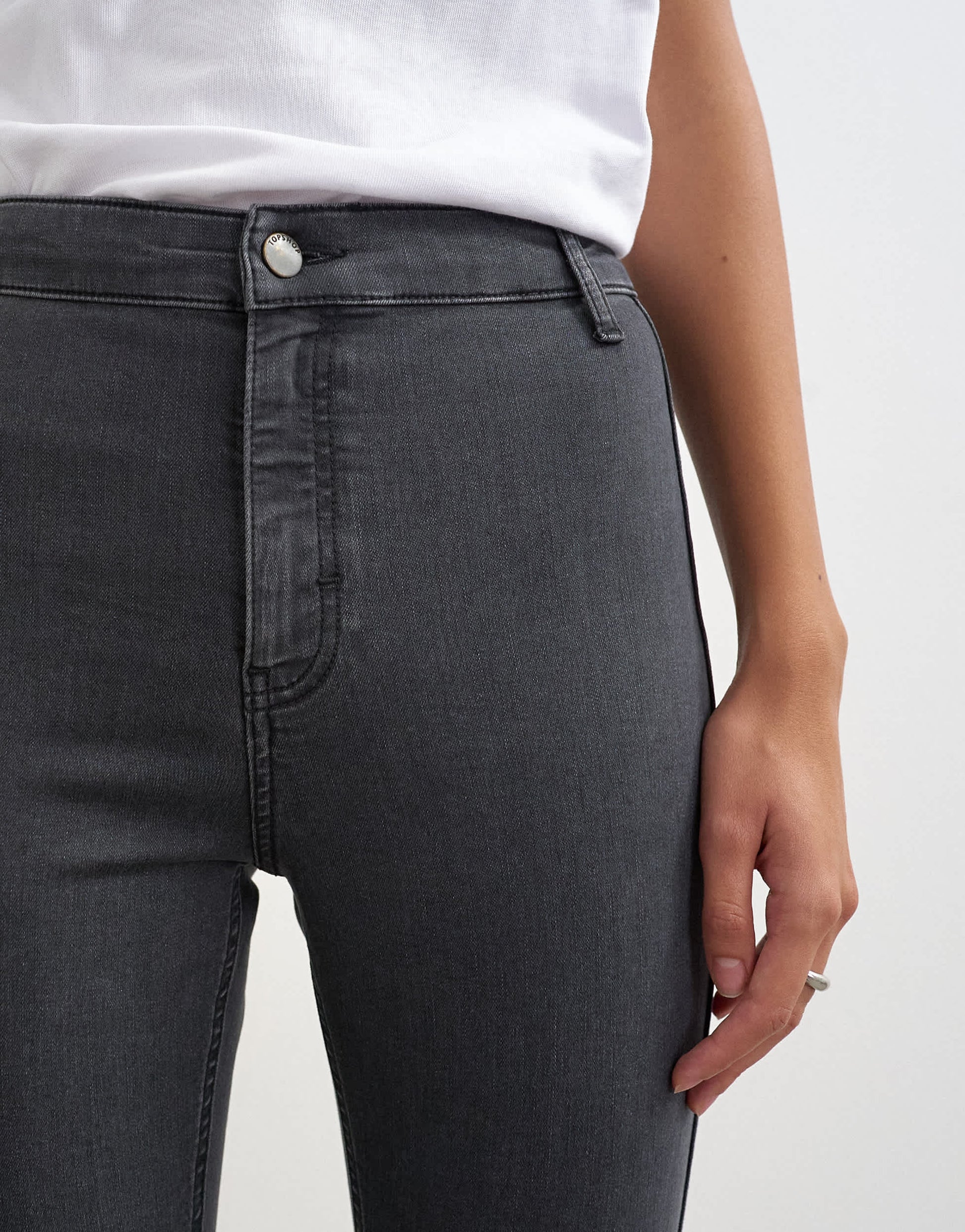 Topshop Joni high rise skinny jean in washed black