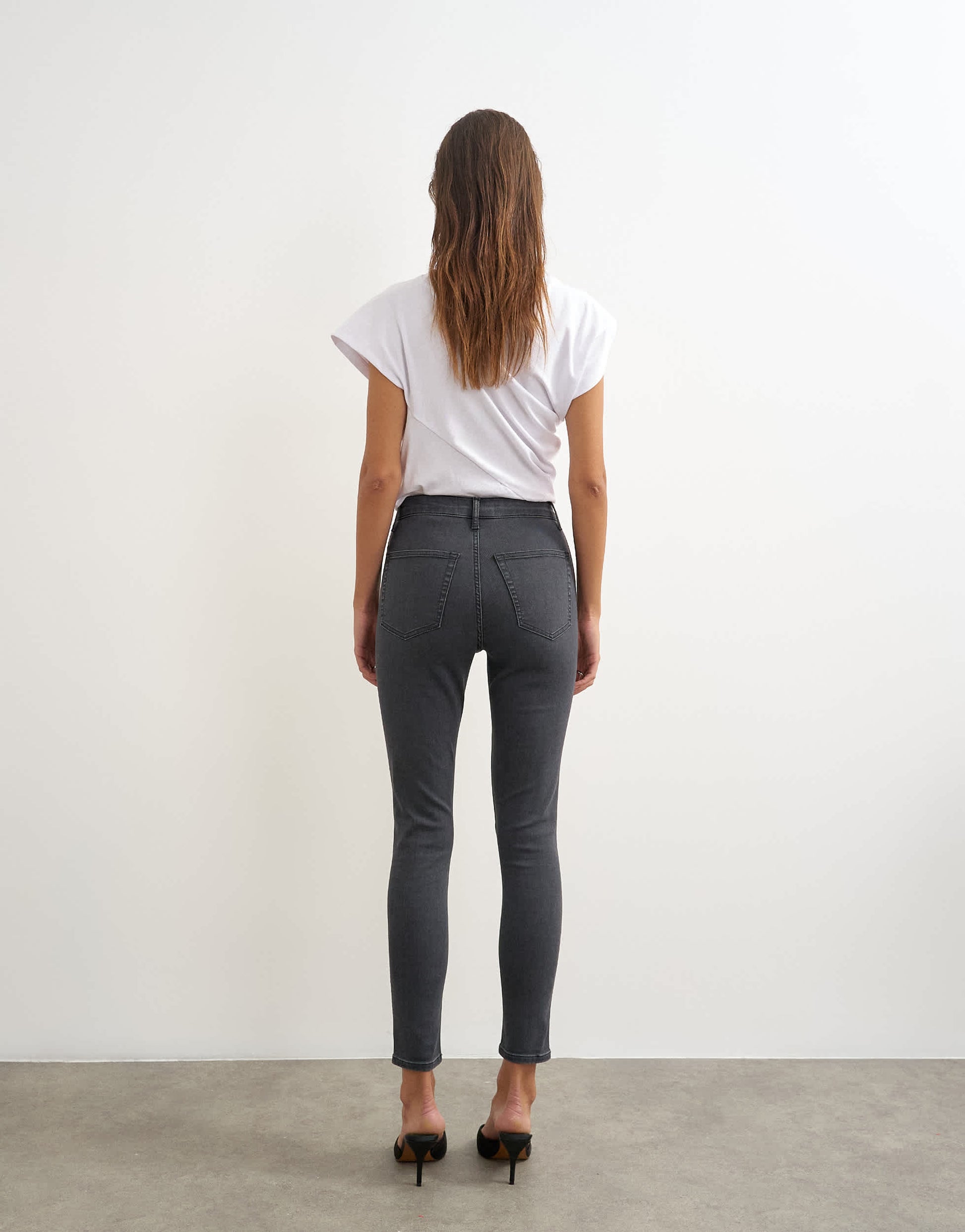 Topshop Joni high rise skinny jean in washed black