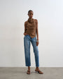 Topshop mid rise comfort straight jean in vintage blue