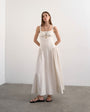Topshop dropped waist maxi sundress in natural linen