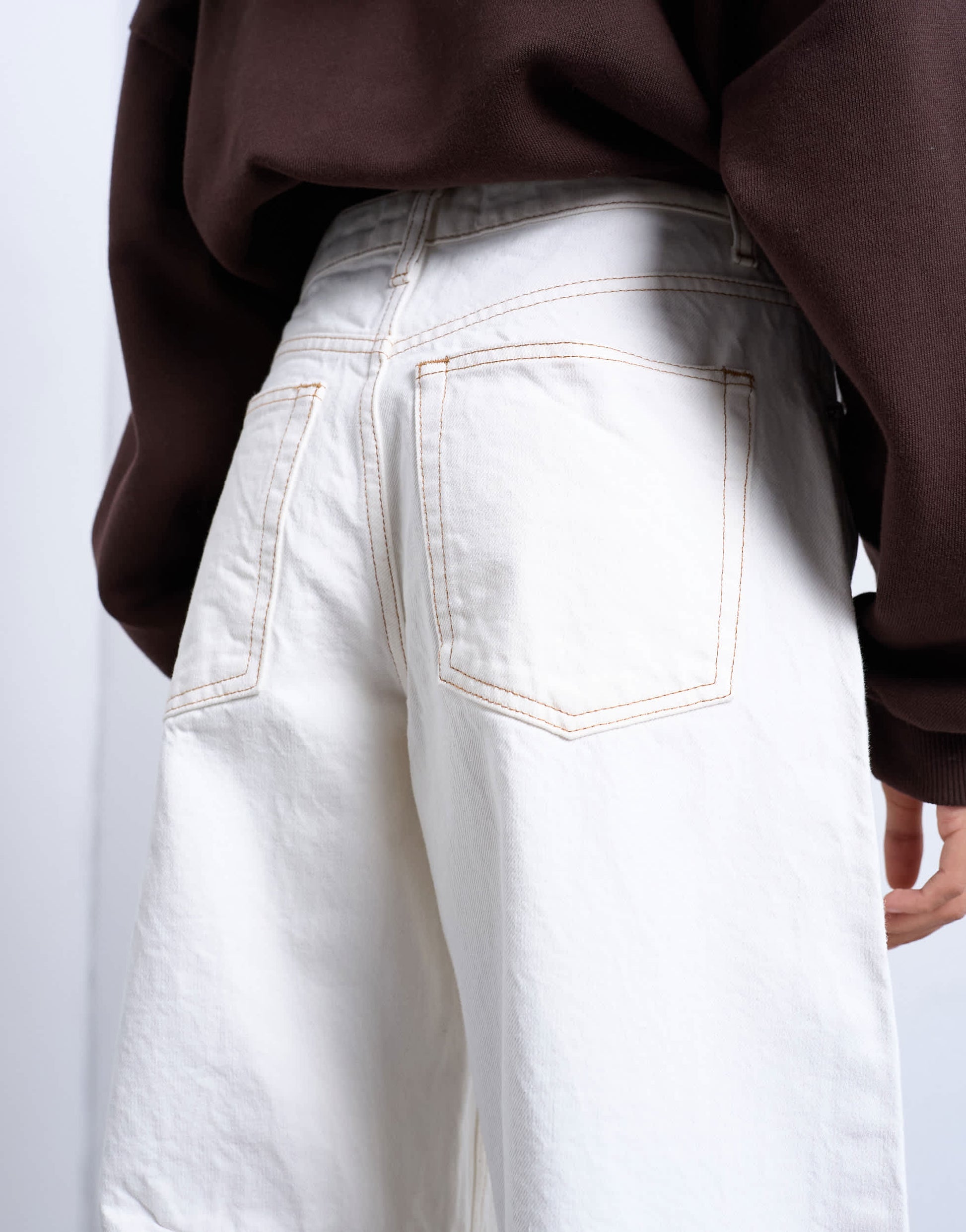 Topshop Barrel mid rise jean in bone