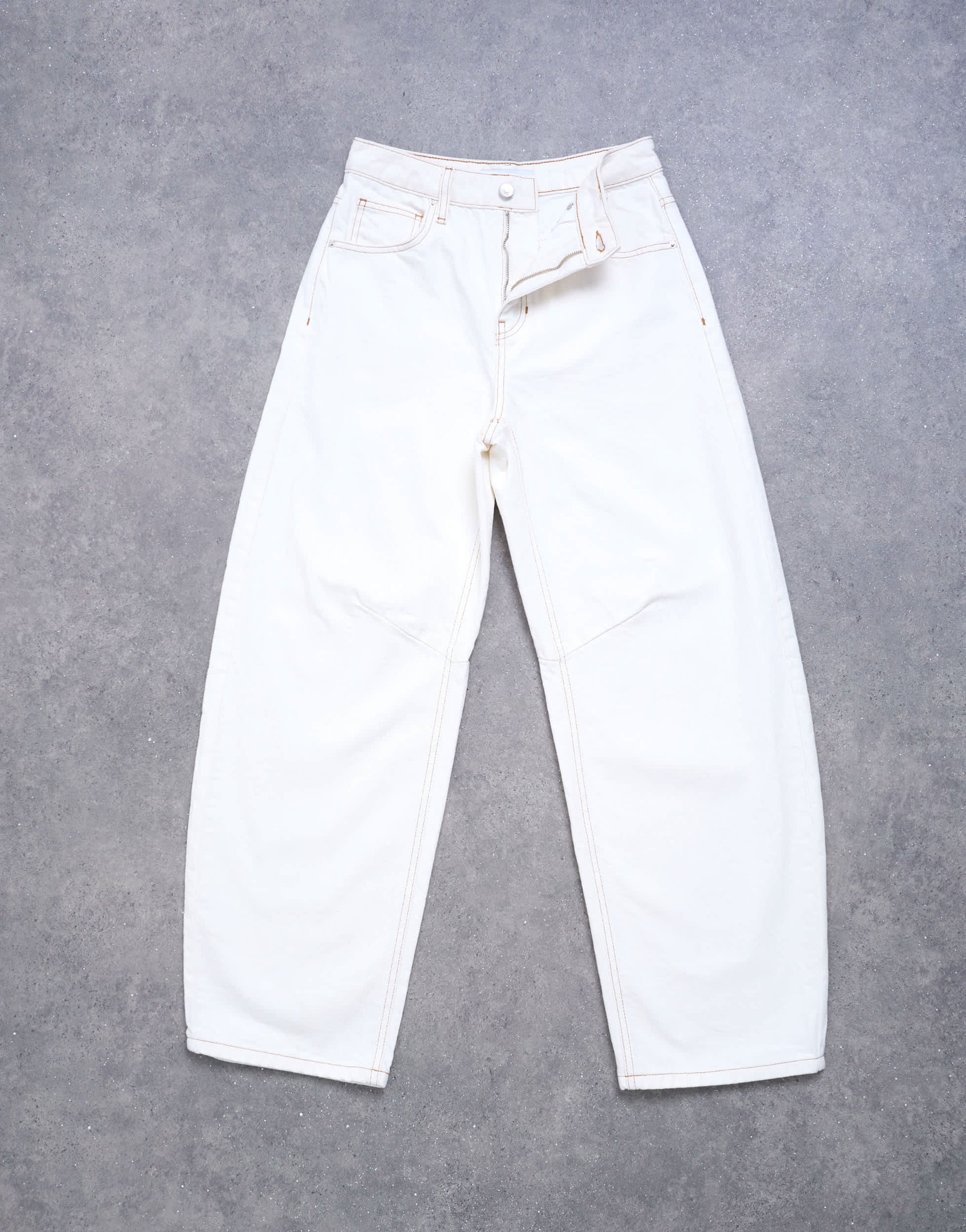 Topshop Barrel mid rise jean in bone
