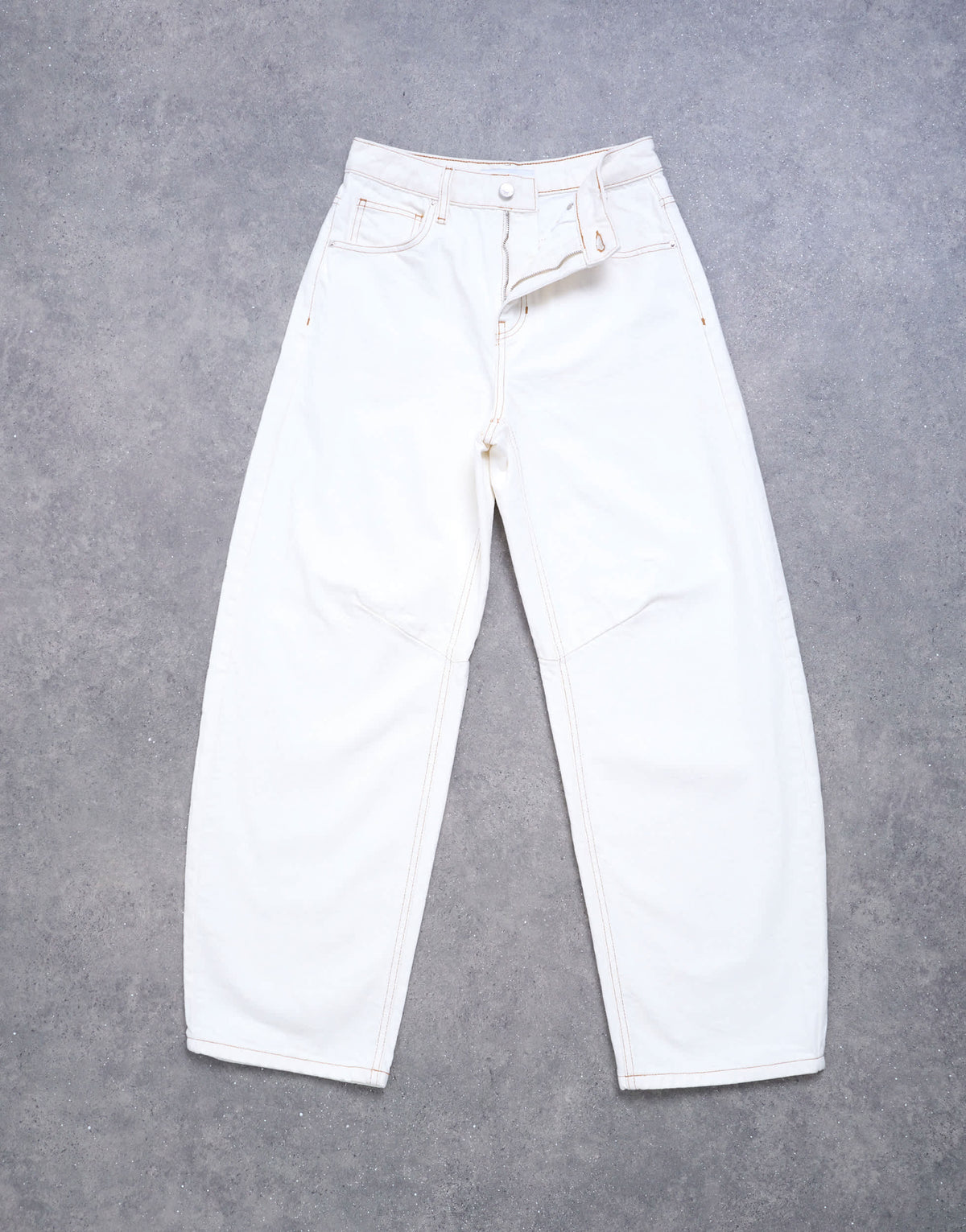 Topshop Barrel mid rise jean in bone