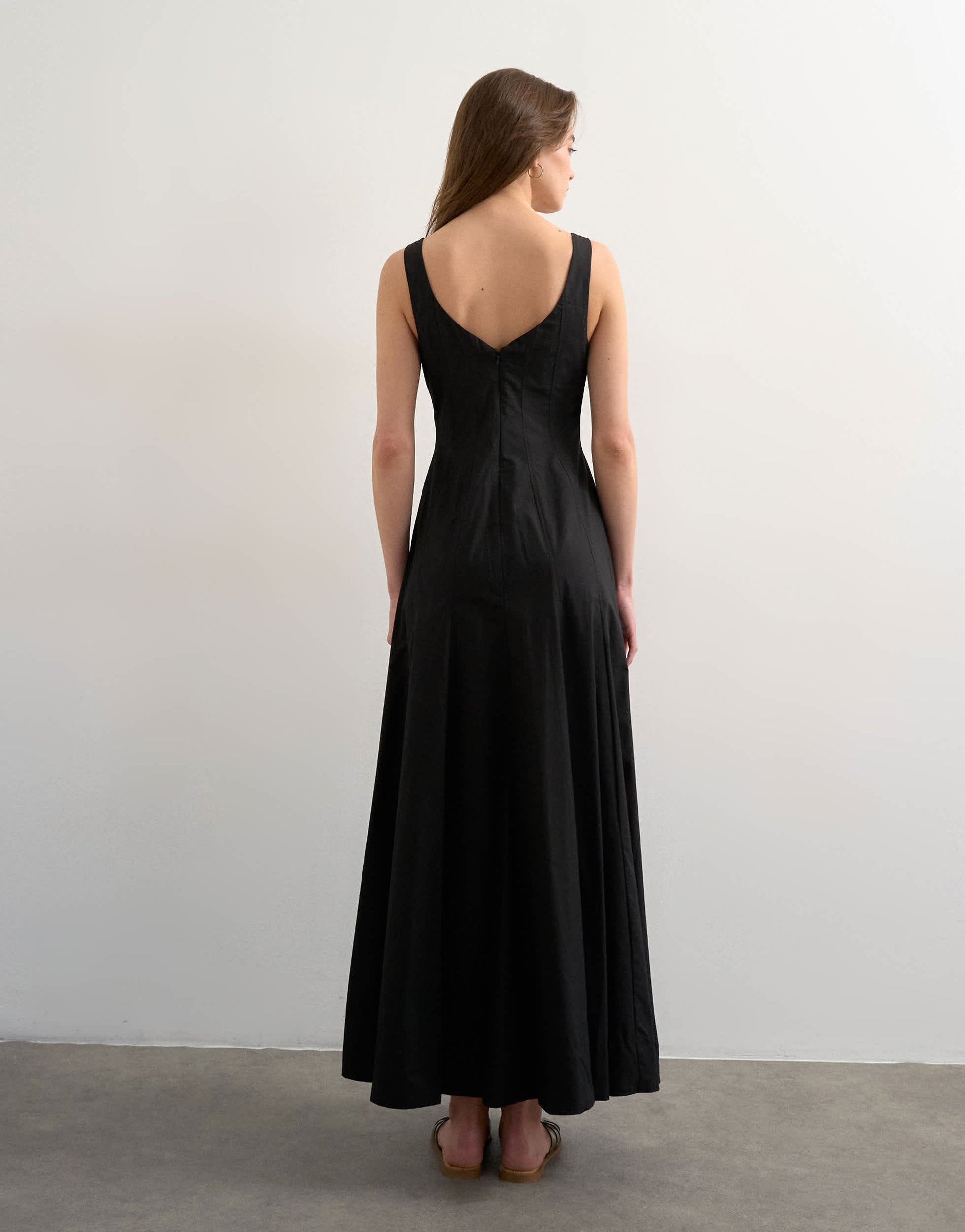 Topshop dropped hem full circle skirt sundress in black