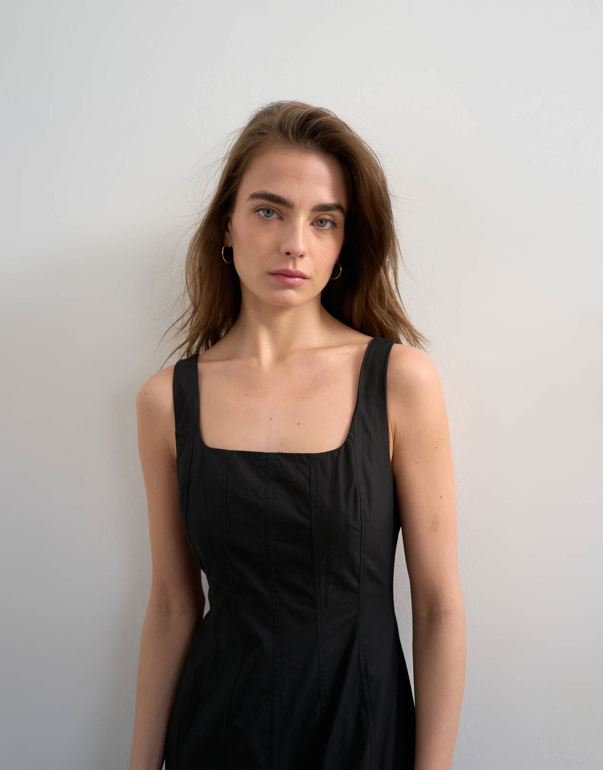 Topshop dropped hem full circle skirt sundress in black
