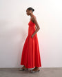 Topshop dropped waist maxi sundress in red