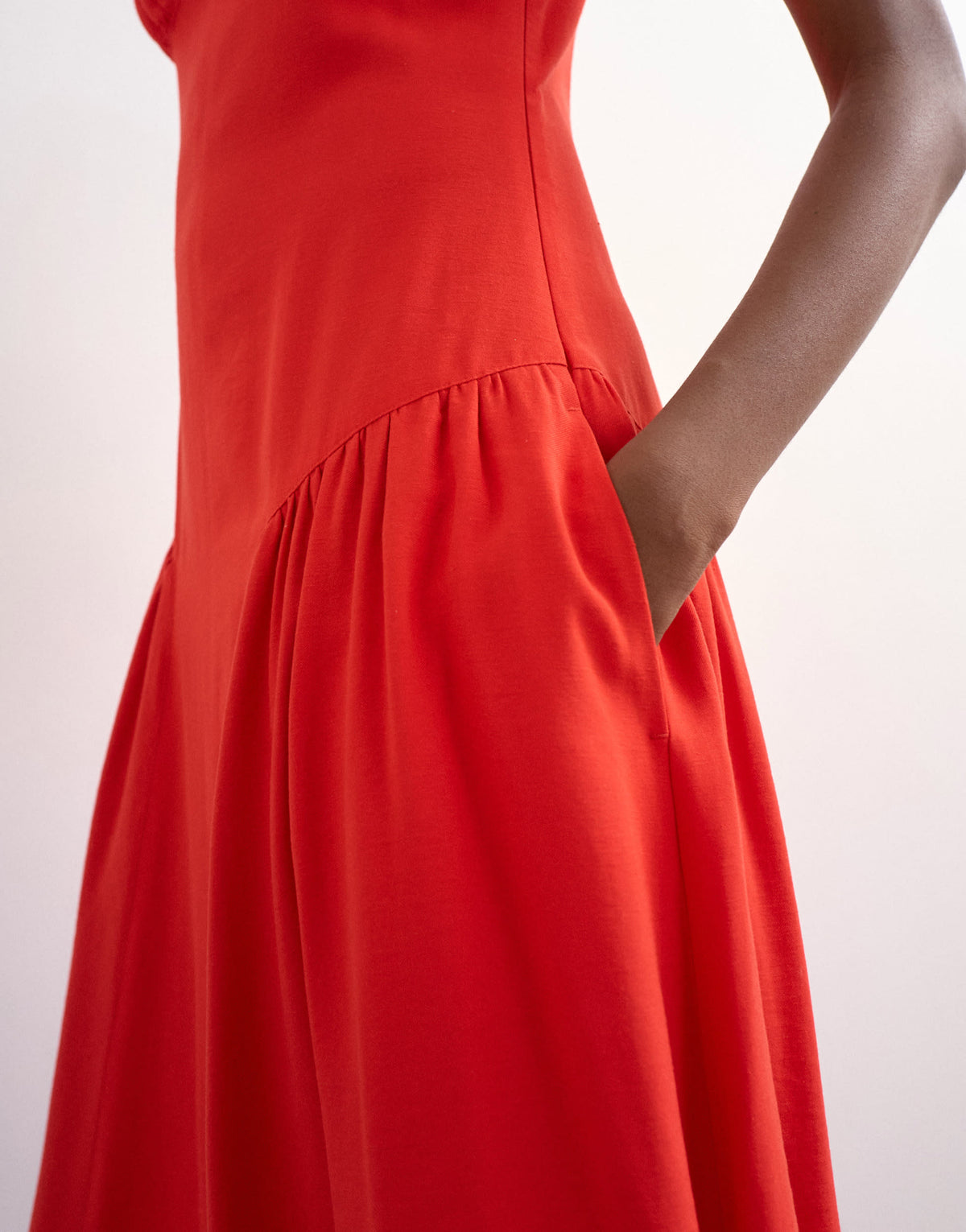 Topshop dropped waist maxi sundress in red