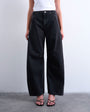 Topshop Horseshoe high rise barrel jean circular design in washed black